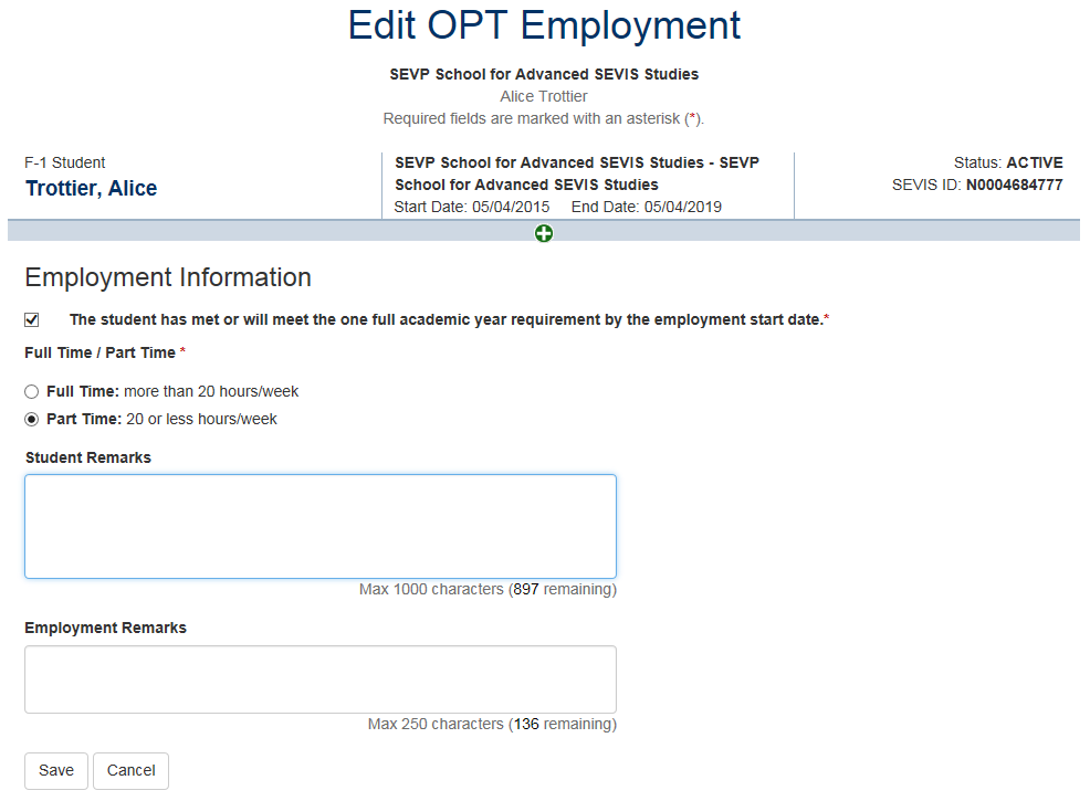 F1 Optional Practical Training (OPT) Study in the States